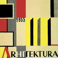 Small aleksandar srnec draft for the cover ofarhitektura magazine 1955 gouache collage cardboard 236 x 189 mm